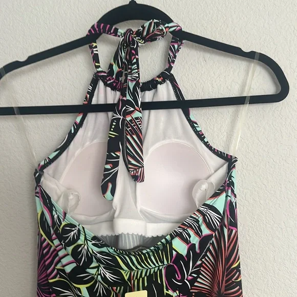 NWT Tommy Bahama high neck halter dress lively leaves M - Picture 6 of 9